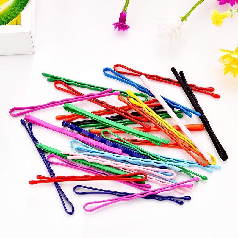 Bememo 100 Pieces Colorful Bobby Pin Hair Styling Clips with 1 Storage Box for Women, colored Bobby Pins for Hair, 10 Colors - Image 3